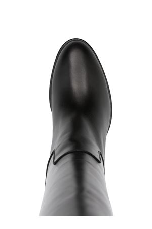 Black calf leather knee-length boots VIA ROMA 15 | 4040NERO